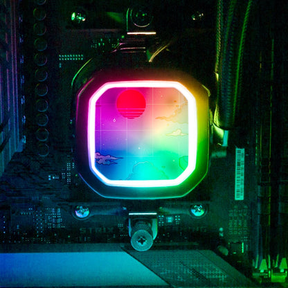 Sunset Ghosts AIO Cover for Corsair RGB Hydro Platinum and Pro Series (H100i, H115i, H150i, H100X, XT, X, SE, H60)