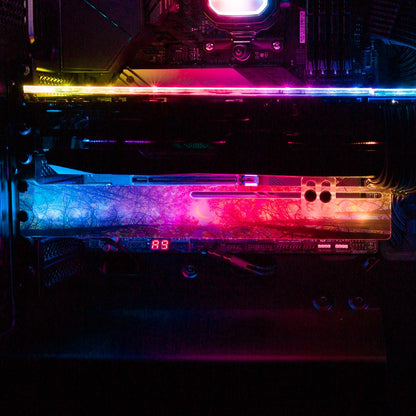 A Rainbow Night RGB GPU Support Bracket - Cajuca Art - V1Tech