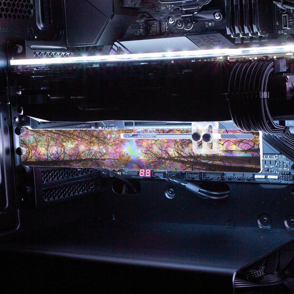 A Rainbow Night RGB GPU Support Bracket - Cajuca Art - V1Tech