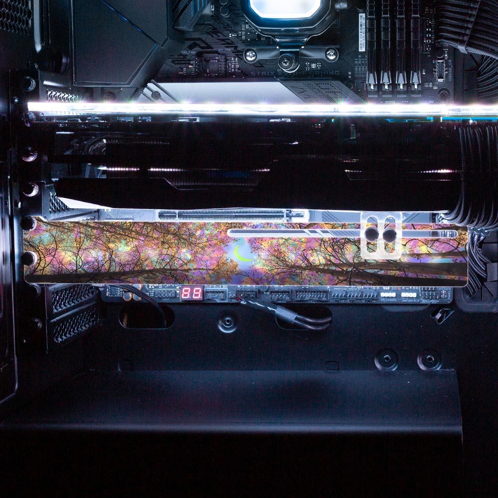 A Rainbow Night RGB GPU Support Bracket - Cajuca Art - V1Tech