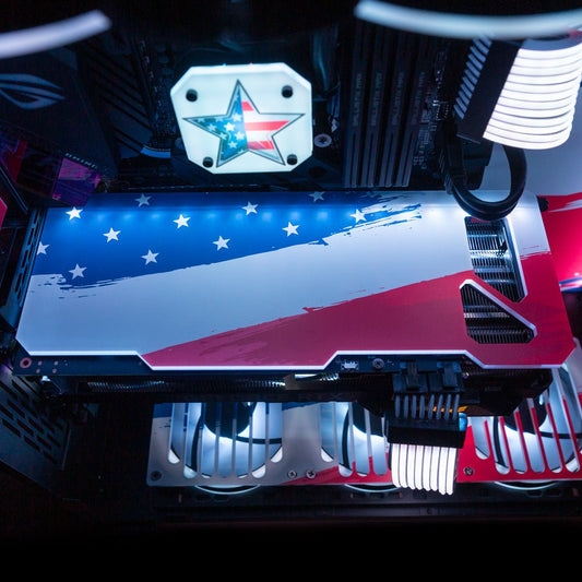 Abstract American Flag RGB GPU Backplate - V1Tech