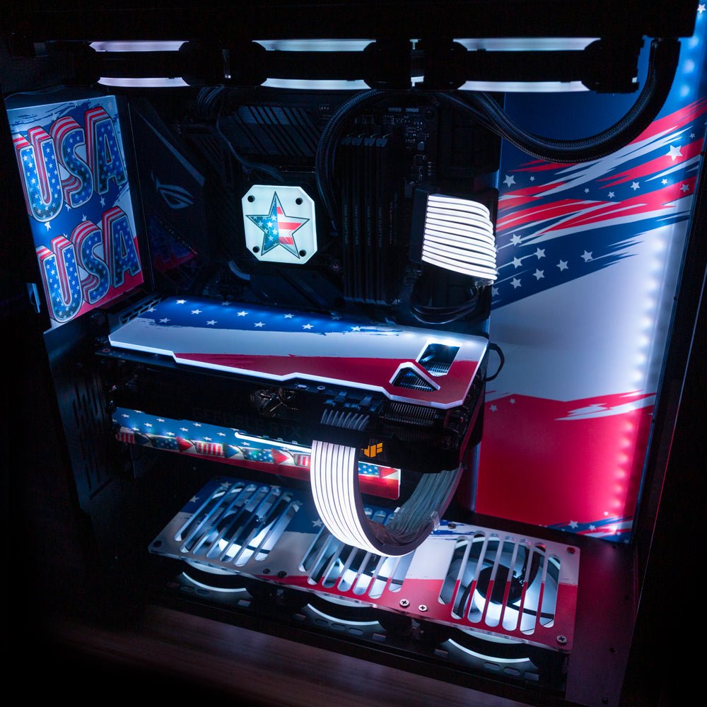 Abstract American Flag RGB GPU Backplate - V1Tech