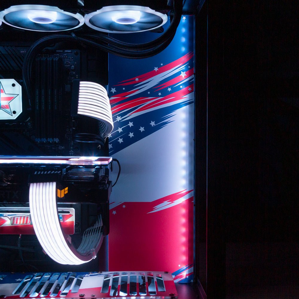 Abstract American Flag RGB PSU Shroud Cover - V1Tech