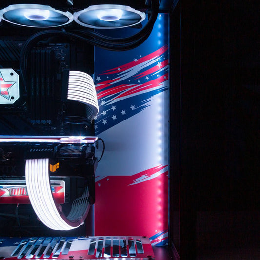 Abstract American Flag RGB PSU Shroud Cover - V1Tech