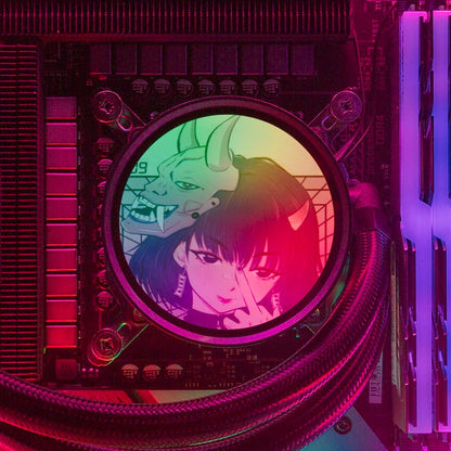 Aesthetic Demon AIO Cover for DeepCool Castle 240EX 280EX 360EX Addressable RGB - YacilArt - V1Tech