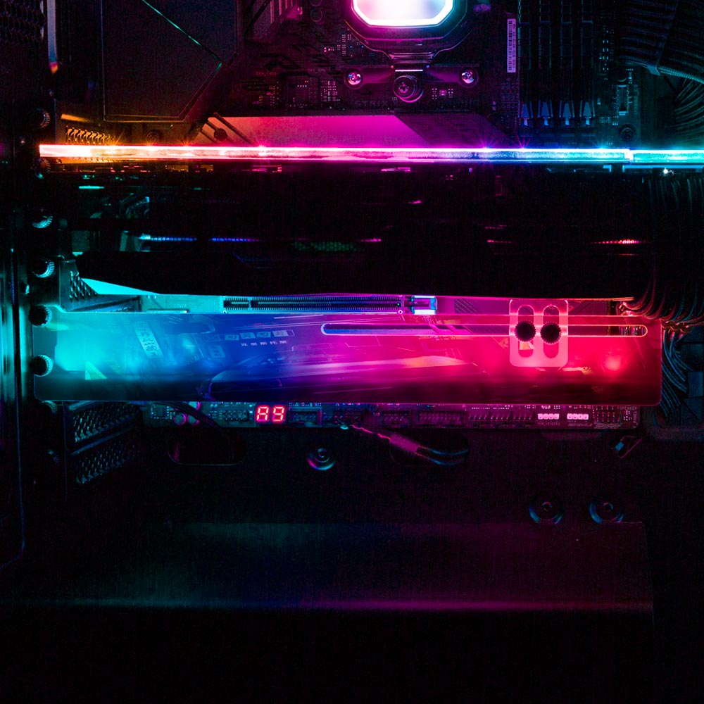 Alley Cyberpunk RGB GPU Support Bracket - Skie Graphic Studio - V1Tech