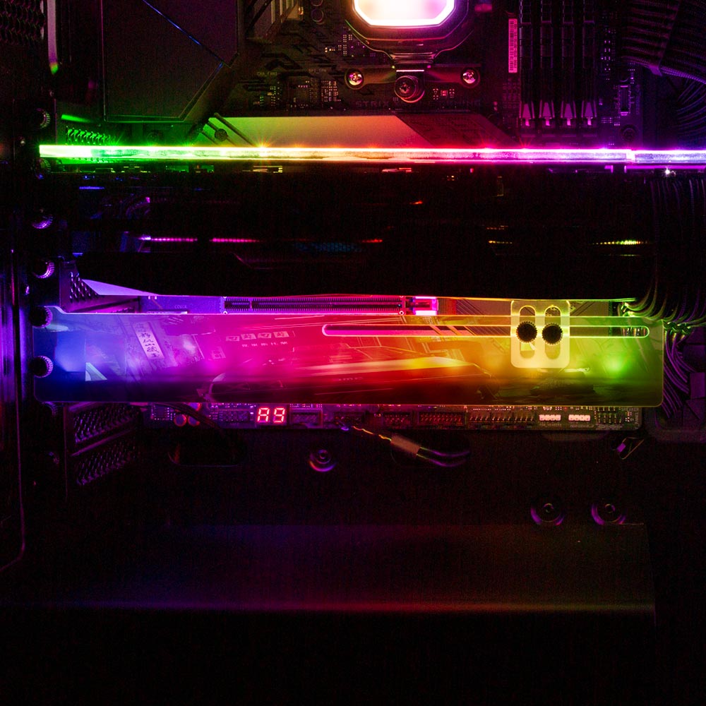 Alley Cyberpunk RGB GPU Support Bracket - Skie Graphic Studio - V1Tech