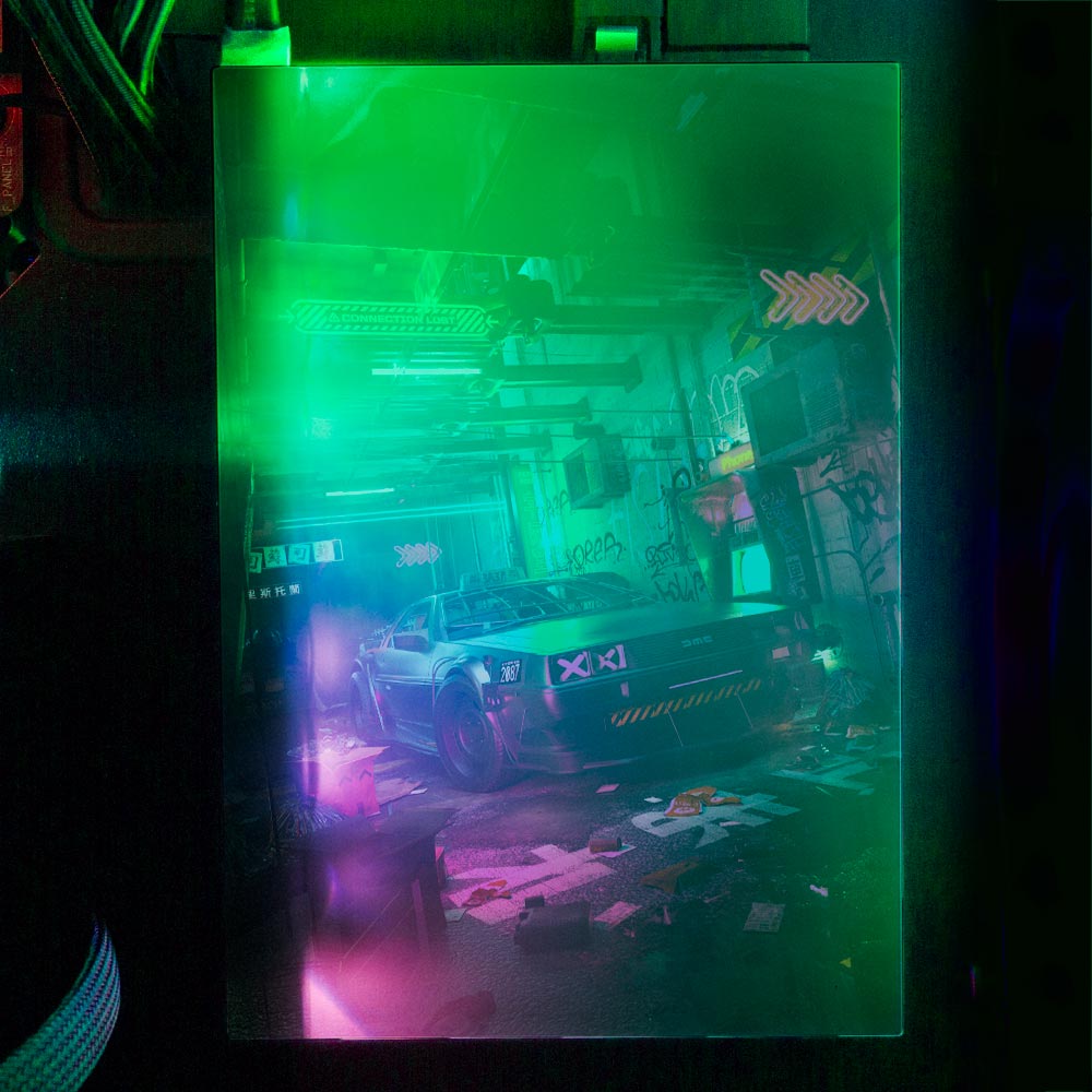 Alley Cyberpunk RGB HDD Cover Vertical - Skie Graphic Studio - V1Tech