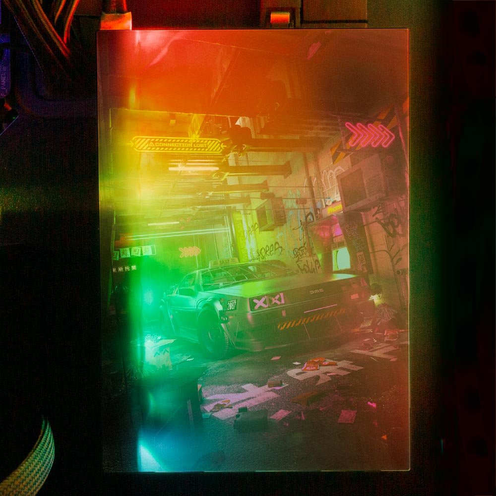 Alley Cyberpunk RGB HDD Cover Vertical - Skie Graphic Studio - V1Tech