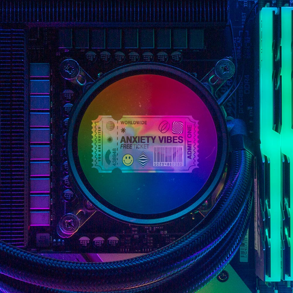 Anxiety Ticket AIO Cover for DeepCool Castle 240EX 280EX 360EX Addressable RGB - Javilostcontrol - V1Tech