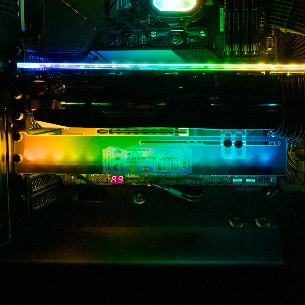 Anxiety Ticket RGB GPU Support Bracket - Javilostcontrol - V1Tech