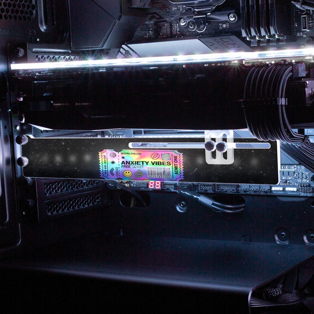 Anxiety Ticket RGB GPU Support Bracket - Javilostcontrol - V1Tech