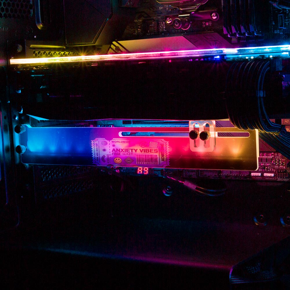 Anxiety Ticket RGB GPU Support Bracket - Javilostcontrol - V1Tech