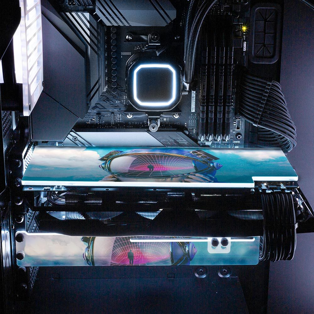 Astronaut in Field RGB GPU Support Bracket - Seamless - V1Tech