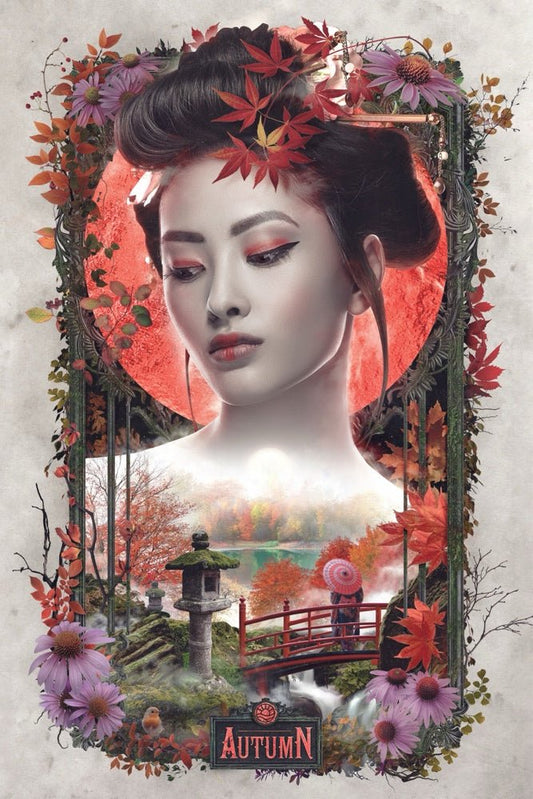 Autumn Geisha Plexi Glass Wall Art - Barrett Biggers - V1Tech