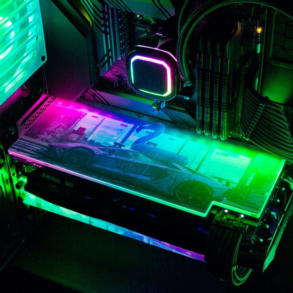 Bad Flamingo 2 RGB GPU Backplate - Skie Graphic Studio - V1Tech