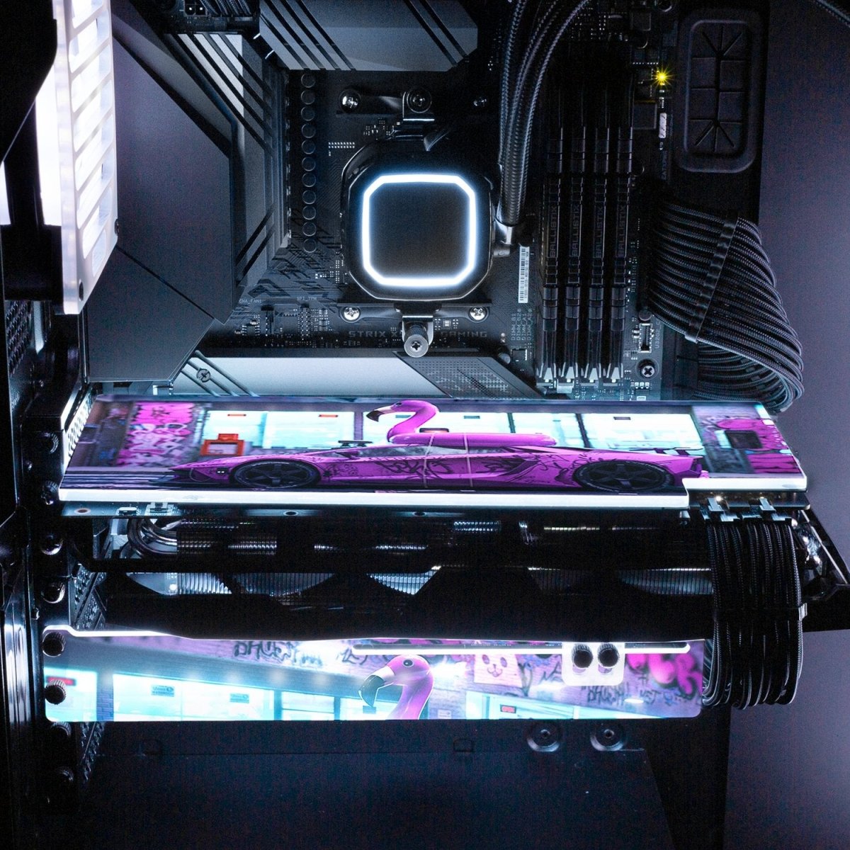 Bad Flamingo 2 RGB GPU Backplate - Skie Graphic Studio - V1Tech