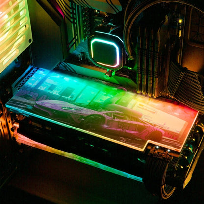 Bad Flamingo RGB GPU Backplate - Skie Graphic Studio - V1Tech