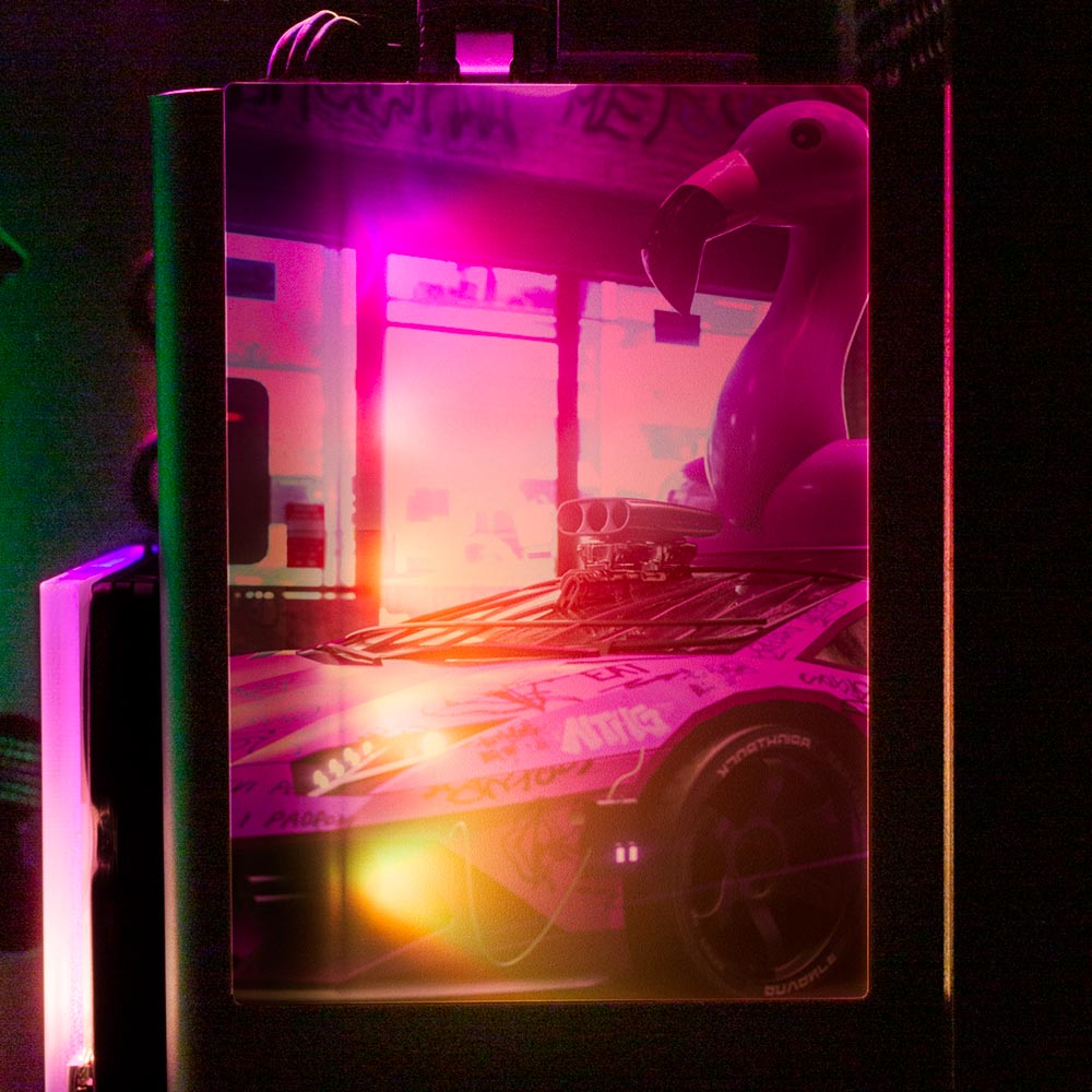 Bad Flamingo RGB SSD Cover Vertical - Skie Graphic Studio - V1Tech