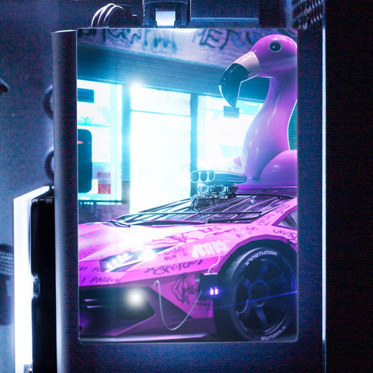 Bad Flamingo RGB SSD Cover Vertical - Skie Graphic Studio - V1Tech