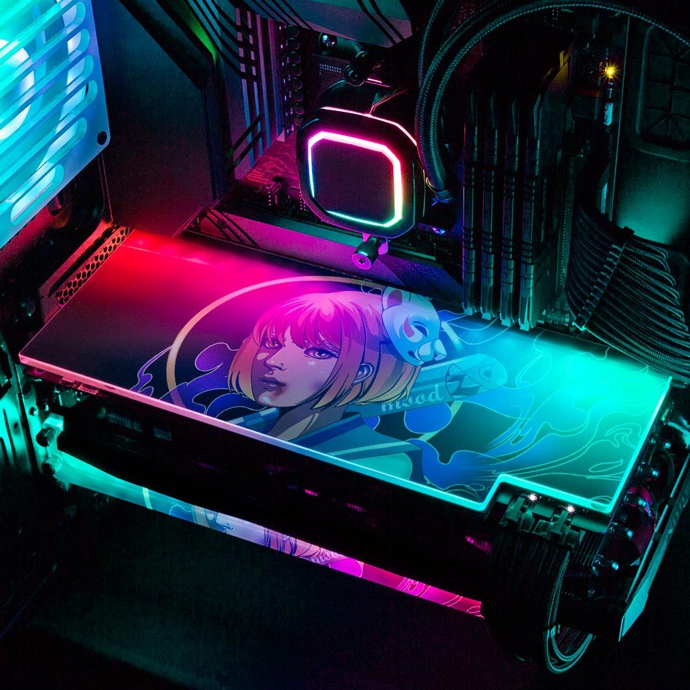 Bad Mood Girl RGB GPU Backplate - HeyMoonly - V1Tech