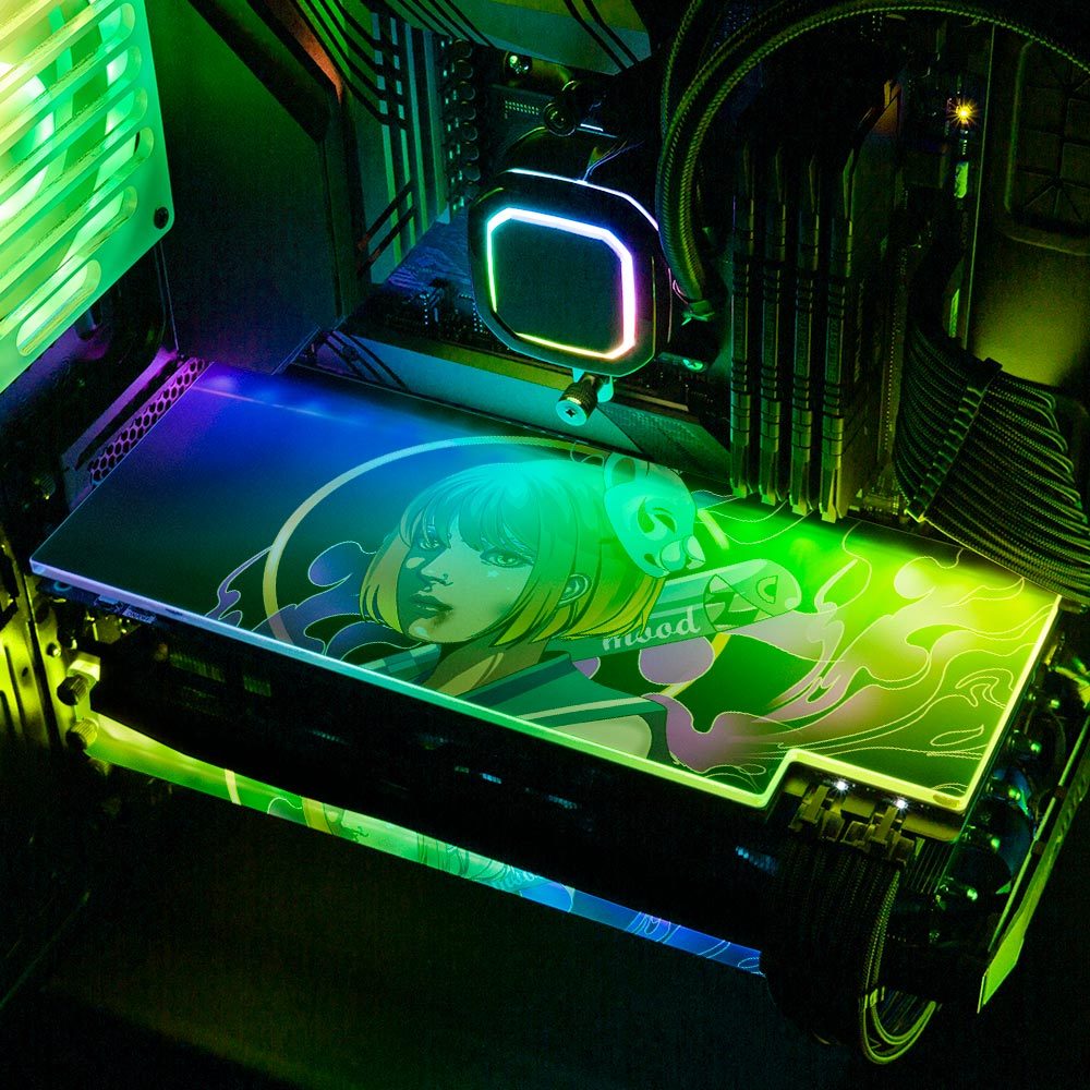 Bad Mood Girl RGB GPU Backplate - HeyMoonly - V1Tech