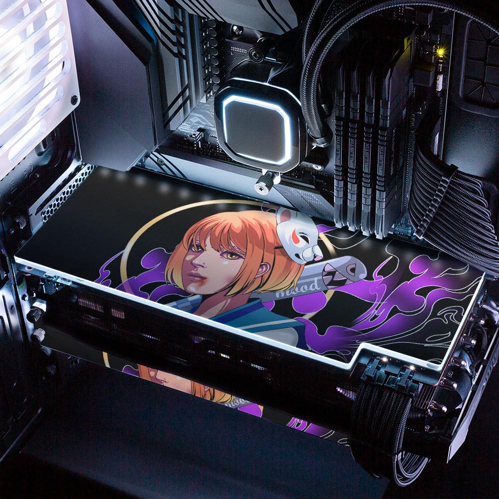 Bad Mood Girl RGB GPU Backplate - HeyMoonly - V1Tech