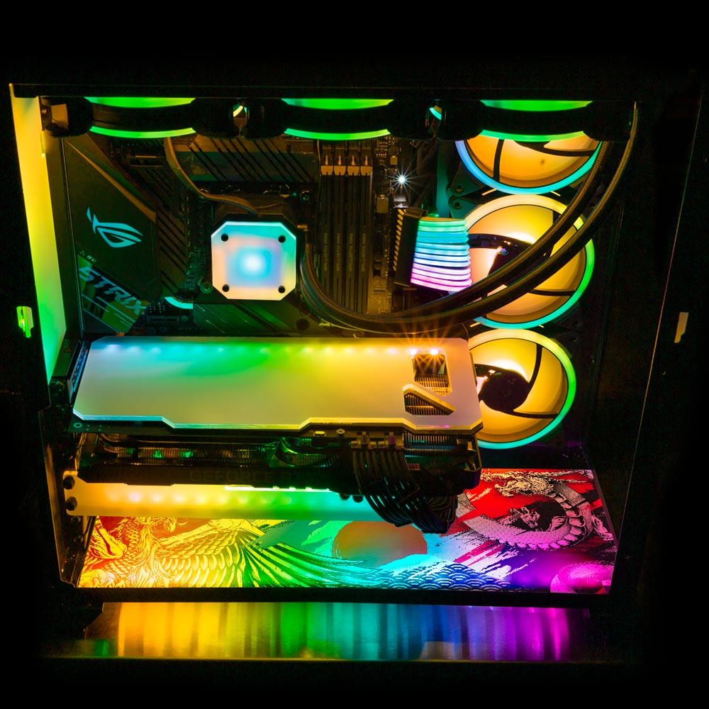 Battle of the Water Dragon Lian Li O11 Dynamic and XL Bottom Panel Plate Cover with ARGB LED Lighting - Daniele Caruso - V1Tech