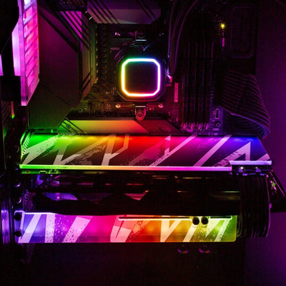 Black 80s Electric RGB GPU Support Bracket - V1Tech