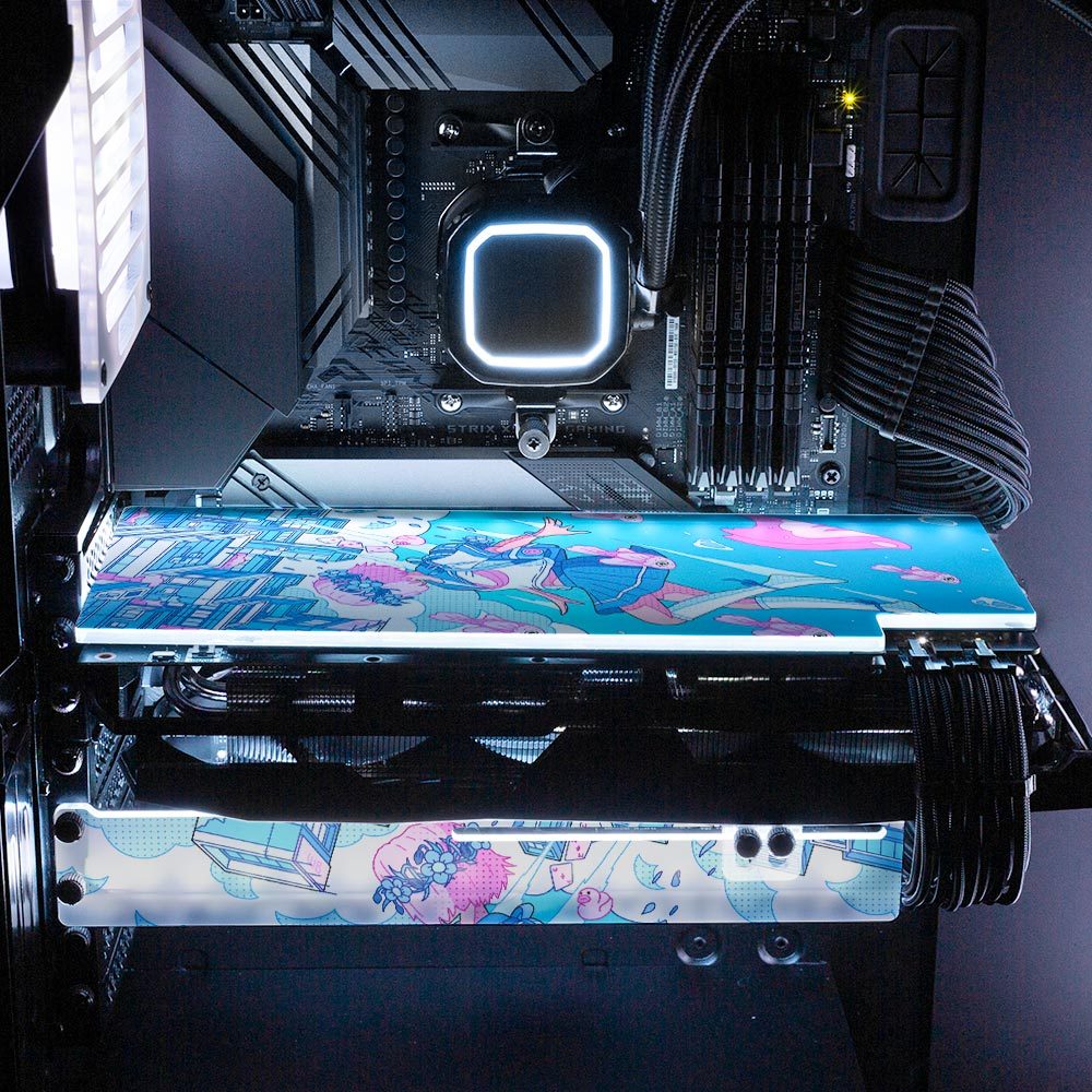 Blue Divergence RGB GPU Backplate - XmioArt - V1Tech