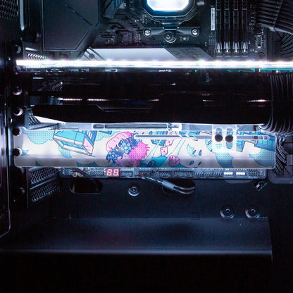 Blue Divergence RGB GPU Support Bracket - XmioArt - V1Tech