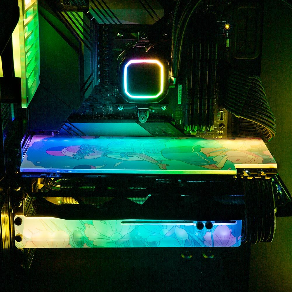 Blue Moon RGB GPU Support Bracket - XmioArt - V1Tech