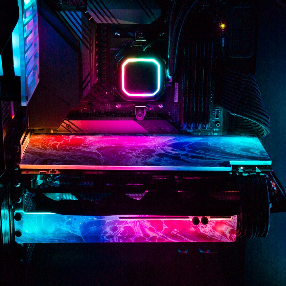 Blue Neon RGB GPU Backplate - Geoglyser - V1Tech