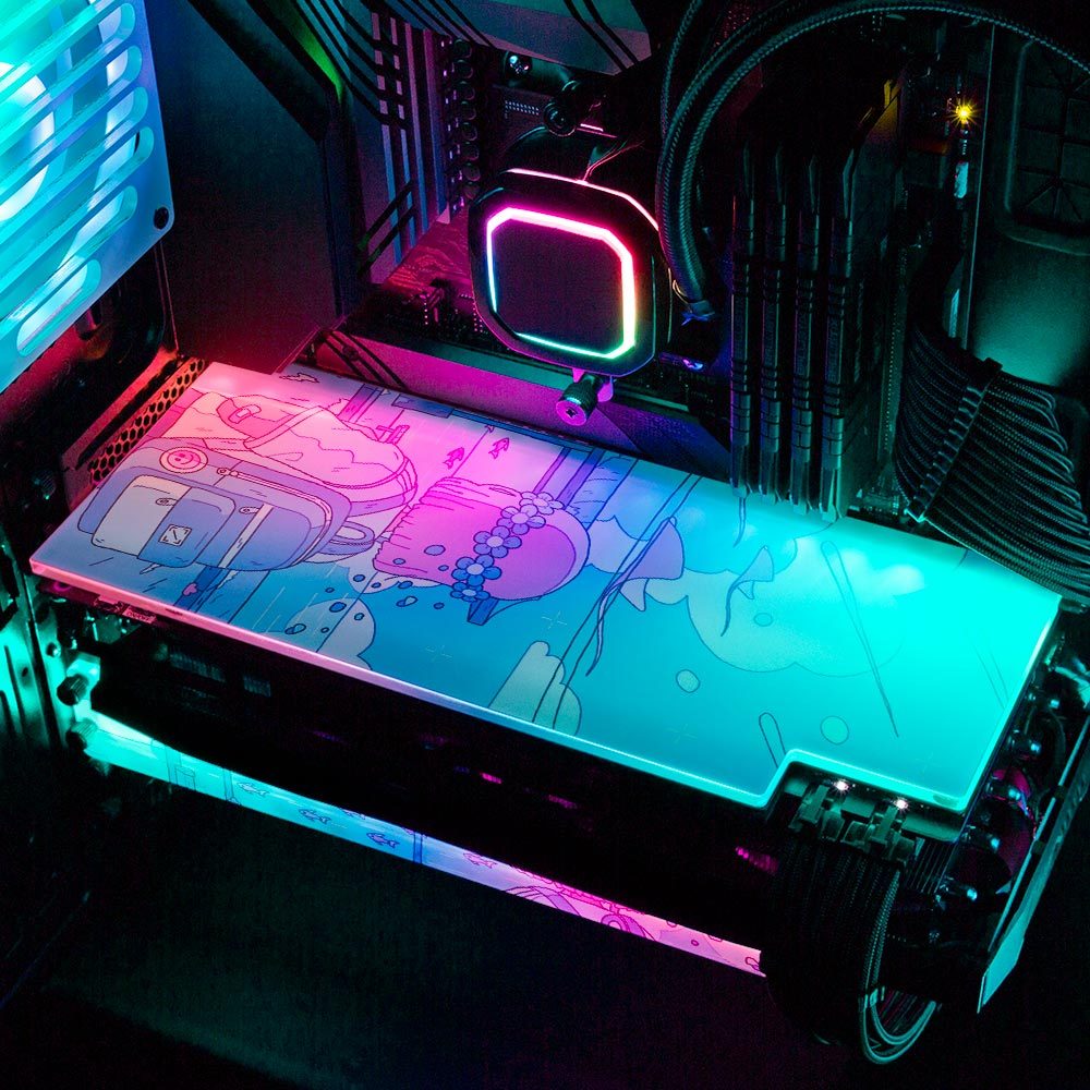 Blue Station RGB GPU Backplate - XmioArt - V1Tech