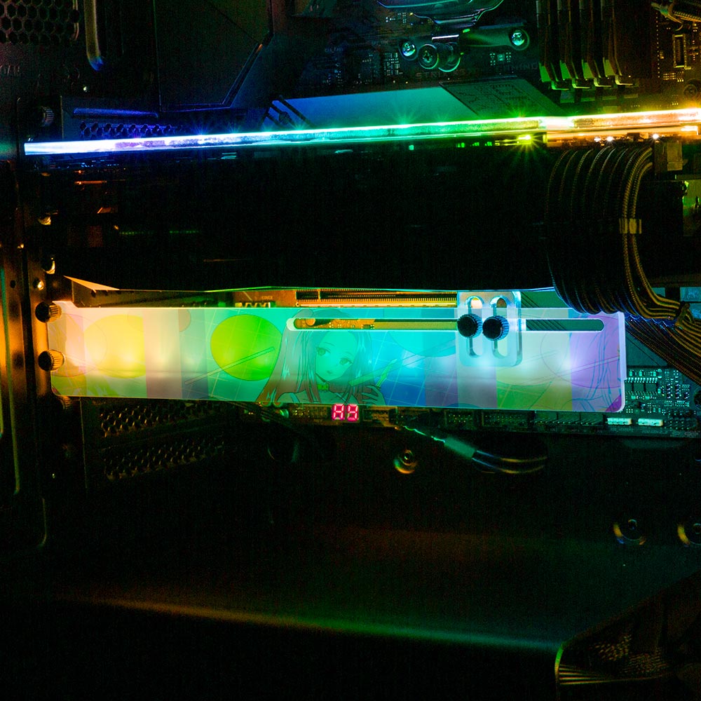 Born in the 90s V2 RGB GPU Support Bracket - YacilArt - V1Tech