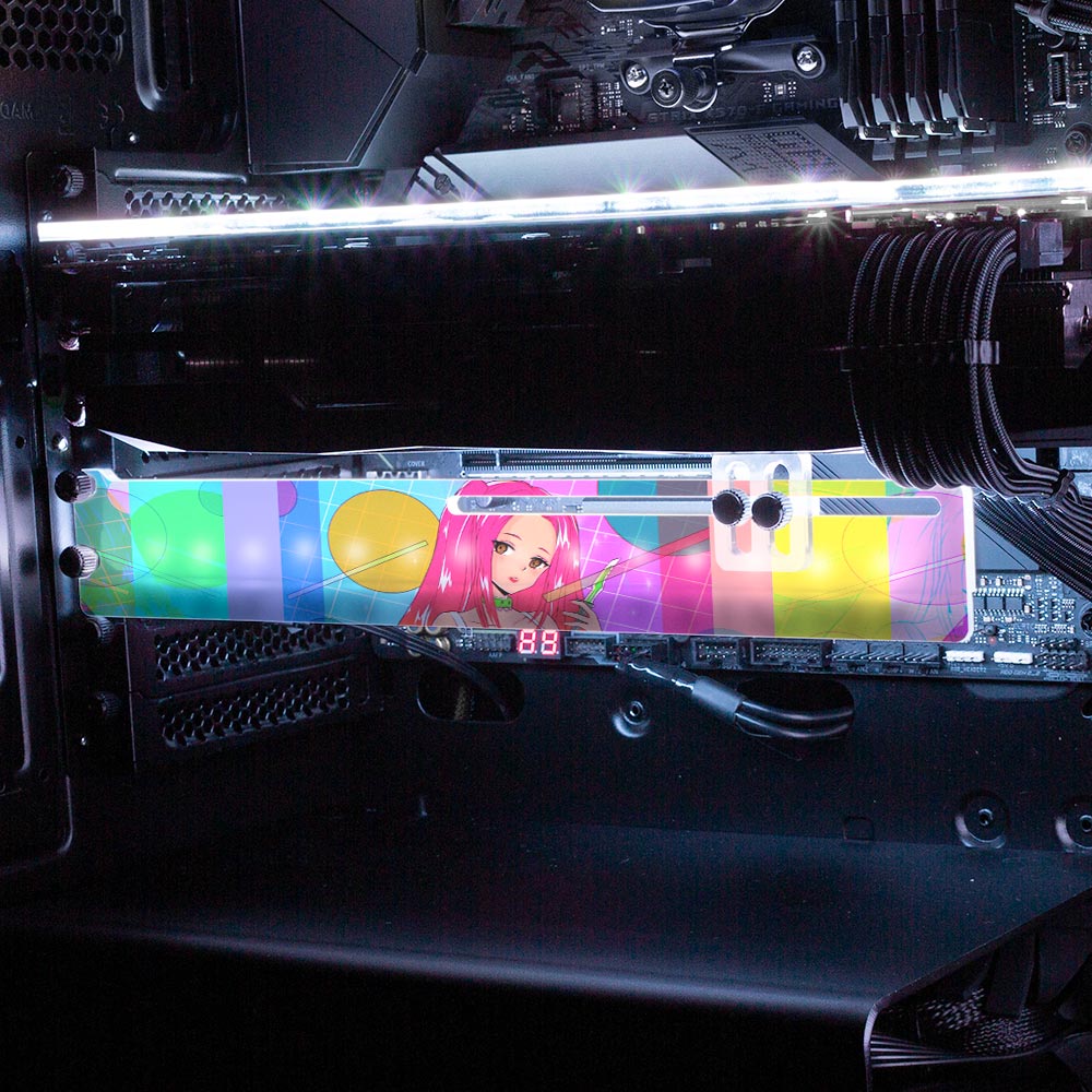 Born in the 90s V2 RGB GPU Support Bracket - YacilArt - V1Tech