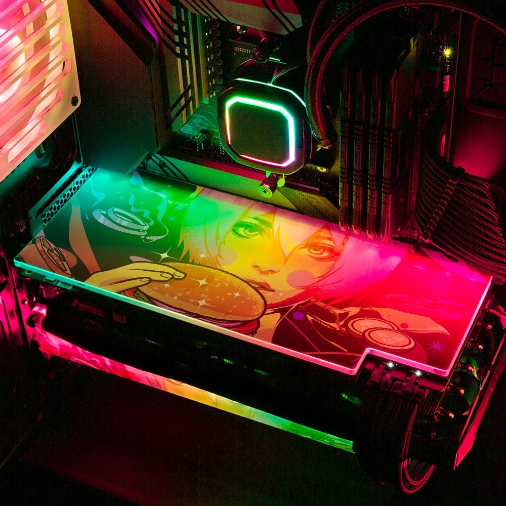 Burger Geisha RGB GPU Backplate - HeyMoonly - V1Tech