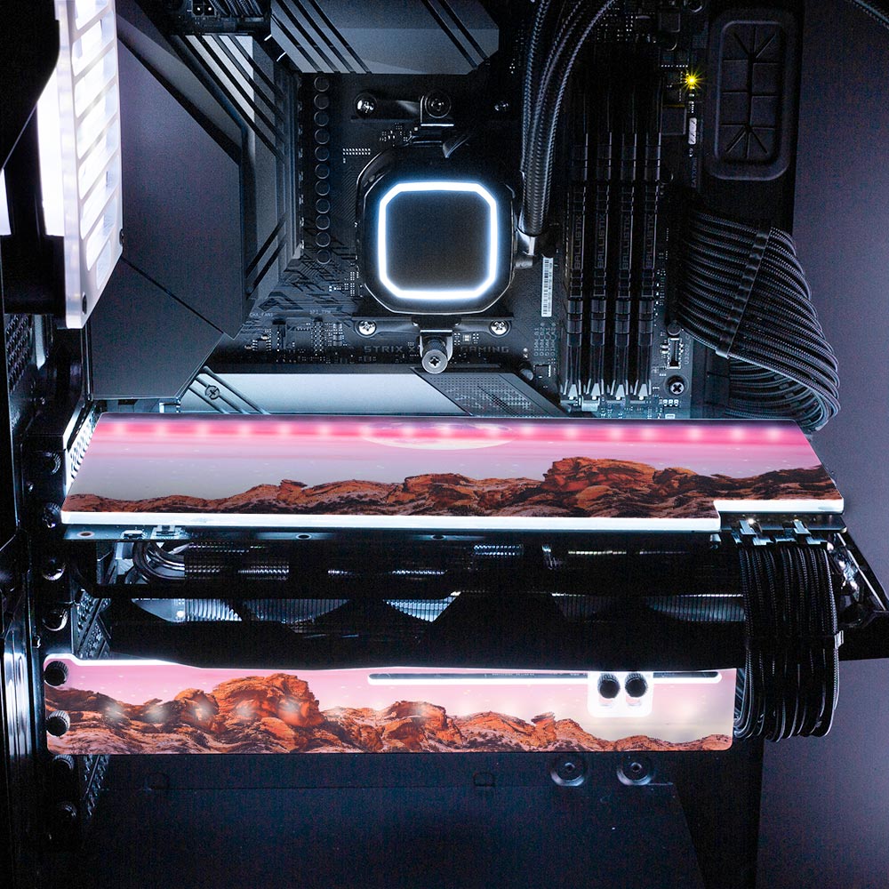 Caminhada Lunar RGB GPU Backplate - Cajuca Art - V1Tech