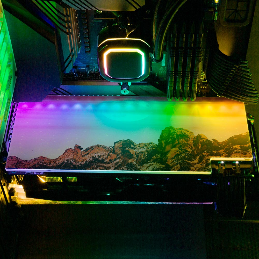 Caminhada Lunar RGB GPU Backplate - Cajuca Art - V1Tech