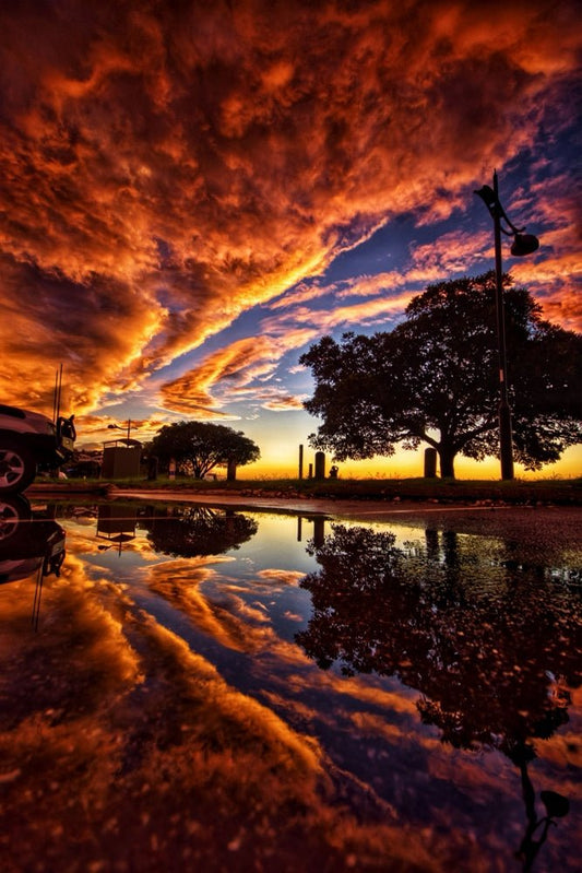 Carpark Puddles Plexi Glass Wall Art - Ben Mulder Photography - V1Tech