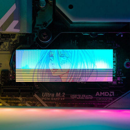 Crescent Blue Hues M.2 Heatsink Cover with ARGB Lighting - Piumeli - V1Tech