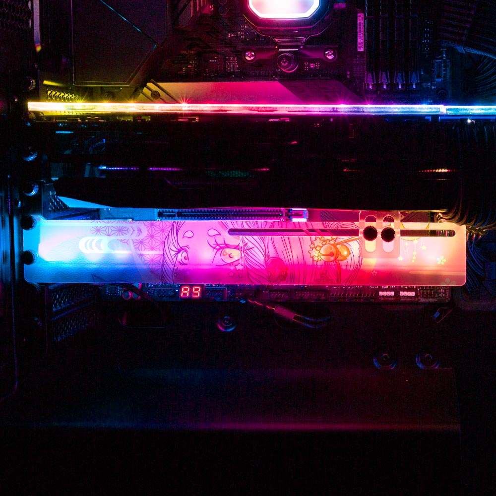 Crescent Moon RGB GPU Support Bracket - Piumeli - V1Tech