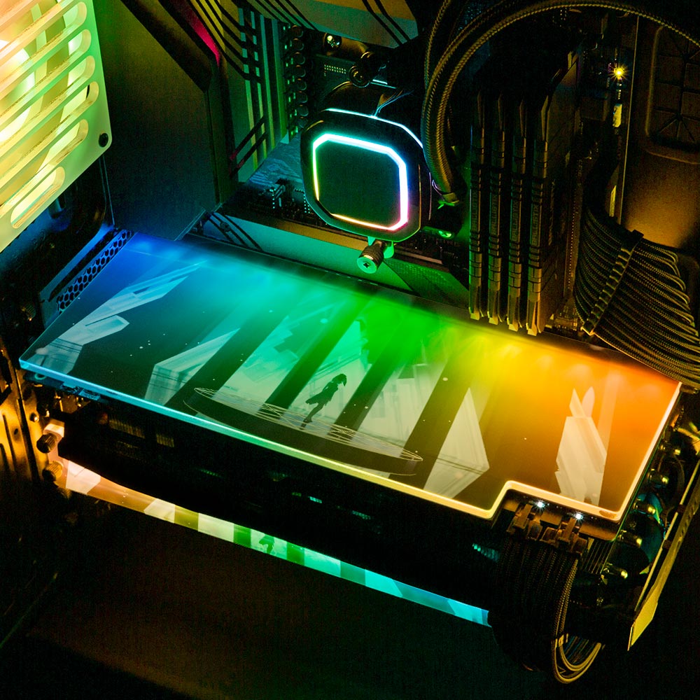 Crystal Cathedral RGB GPU Backplate - Ghost Data - V1Tech