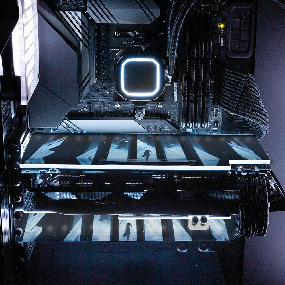 Crystal Cathedral RGB GPU Support Bracket - Ghost Data - V1Tech