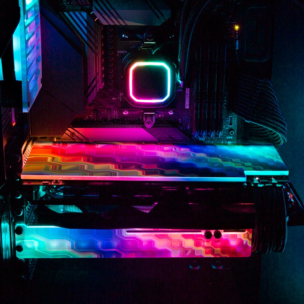 Crystal Formation RGB GPU Backplate - StellarFire - V1Tech