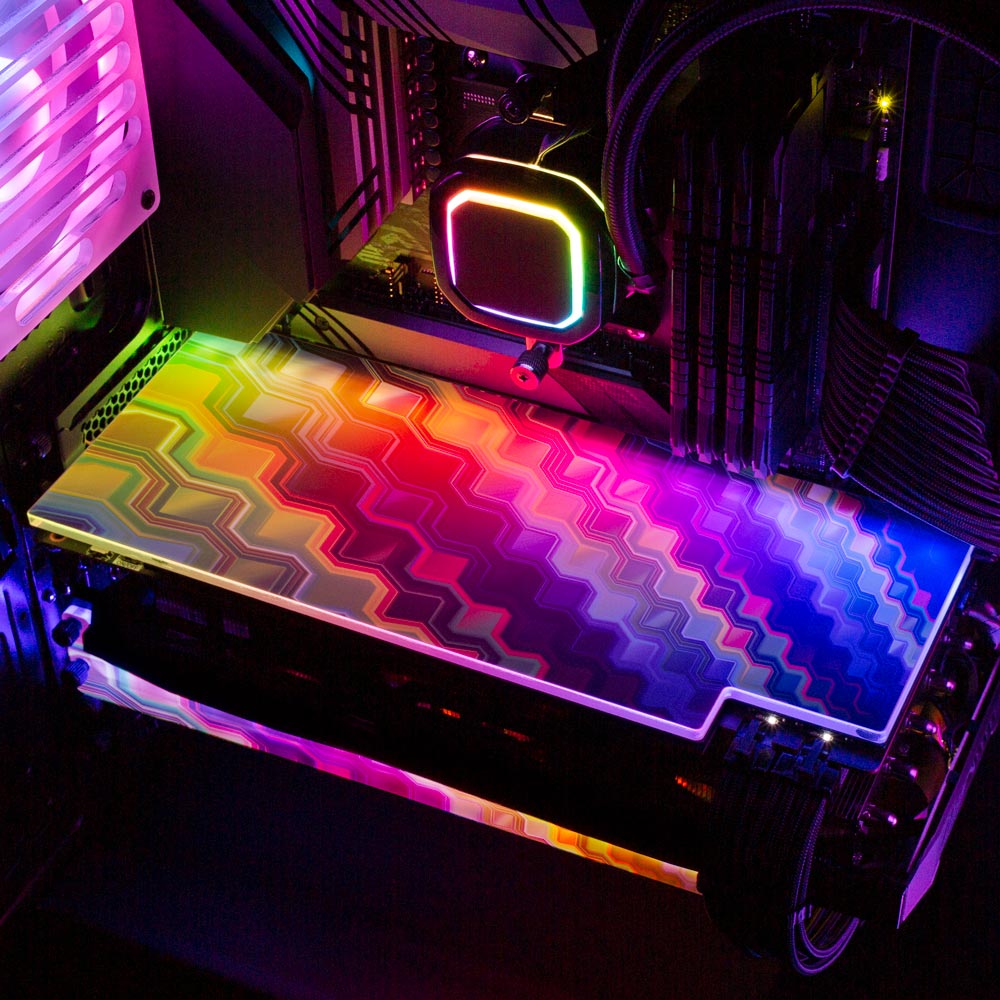 Crystal Formation RGB GPU Backplate - StellarFire - V1Tech