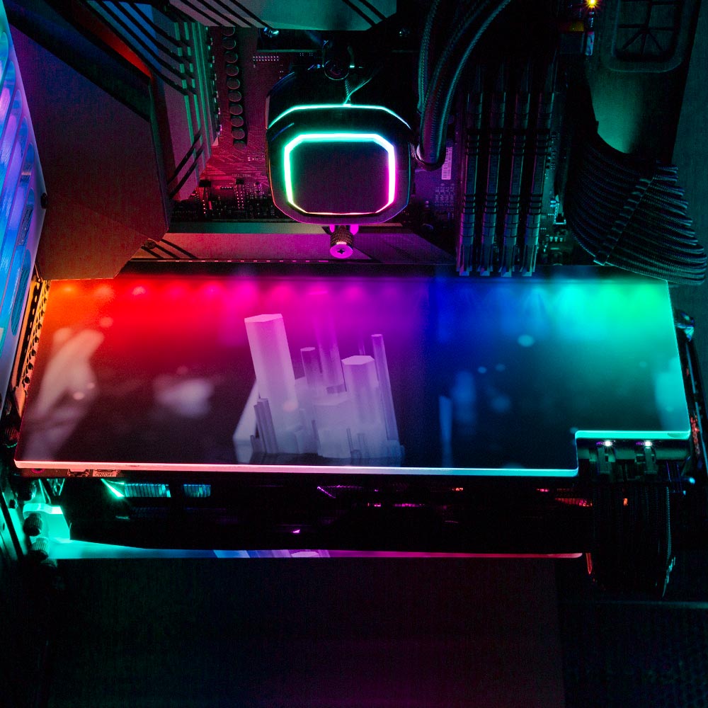 Crystal Line RGB GPU Backplate - Ghost Data - V1Tech