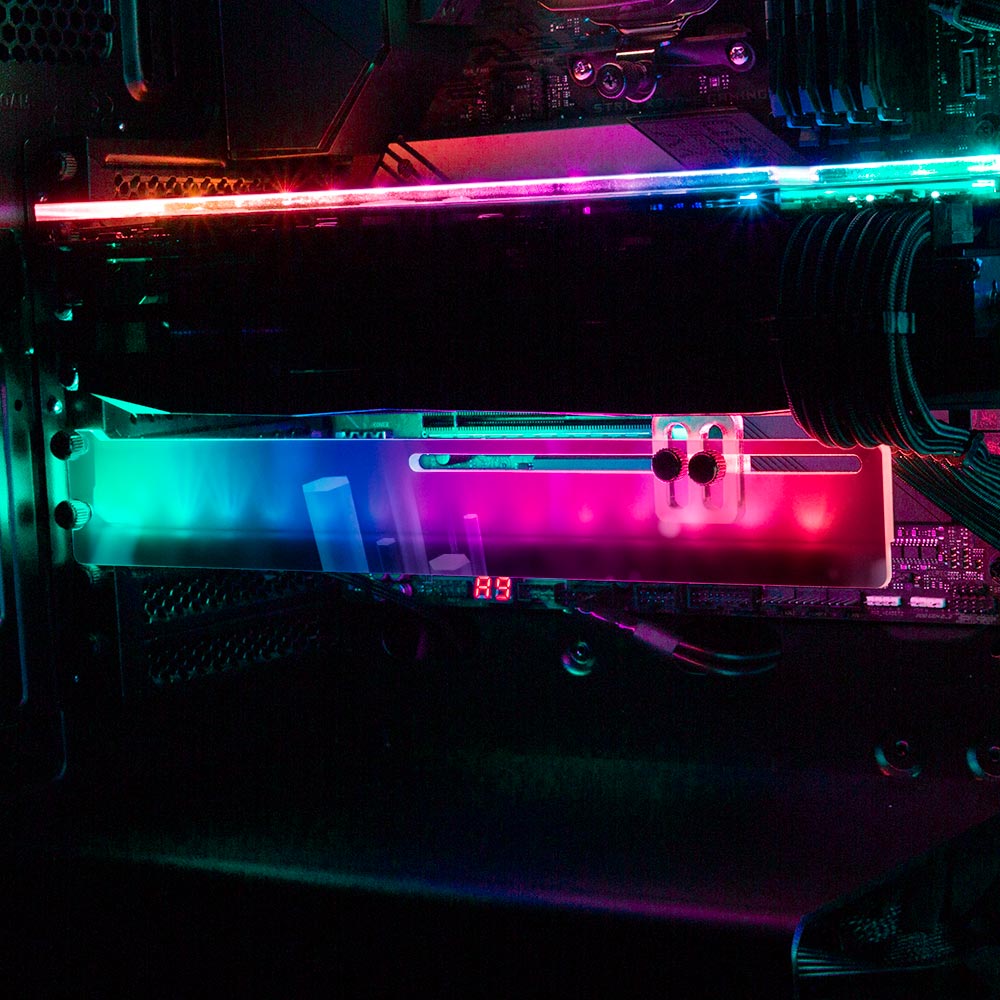 Crystal Line RGB GPU Support Bracket - Ghost Data - V1Tech