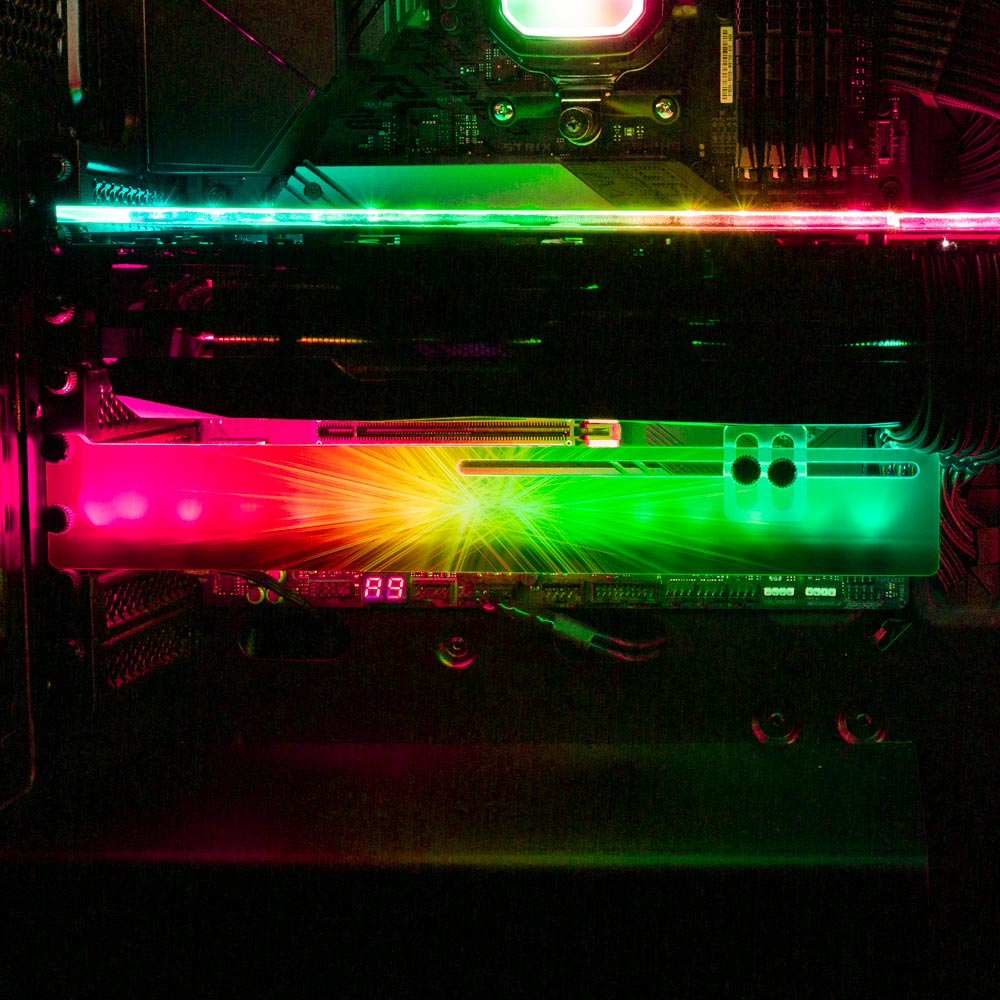 Crystal Singularity RGB GPU Support Bracket - StellarFire - V1Tech