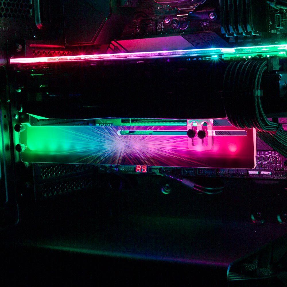 Crystal Singularity RGB GPU Support Bracket - StellarFire - V1Tech